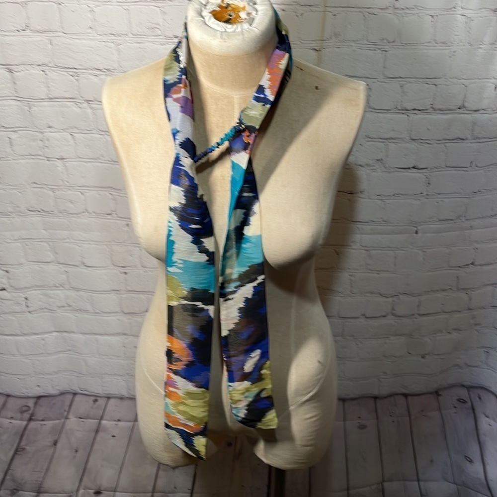 Namrata Joshipura Abstract Print Sequin Embellished Skinny Scarf Headband Blue